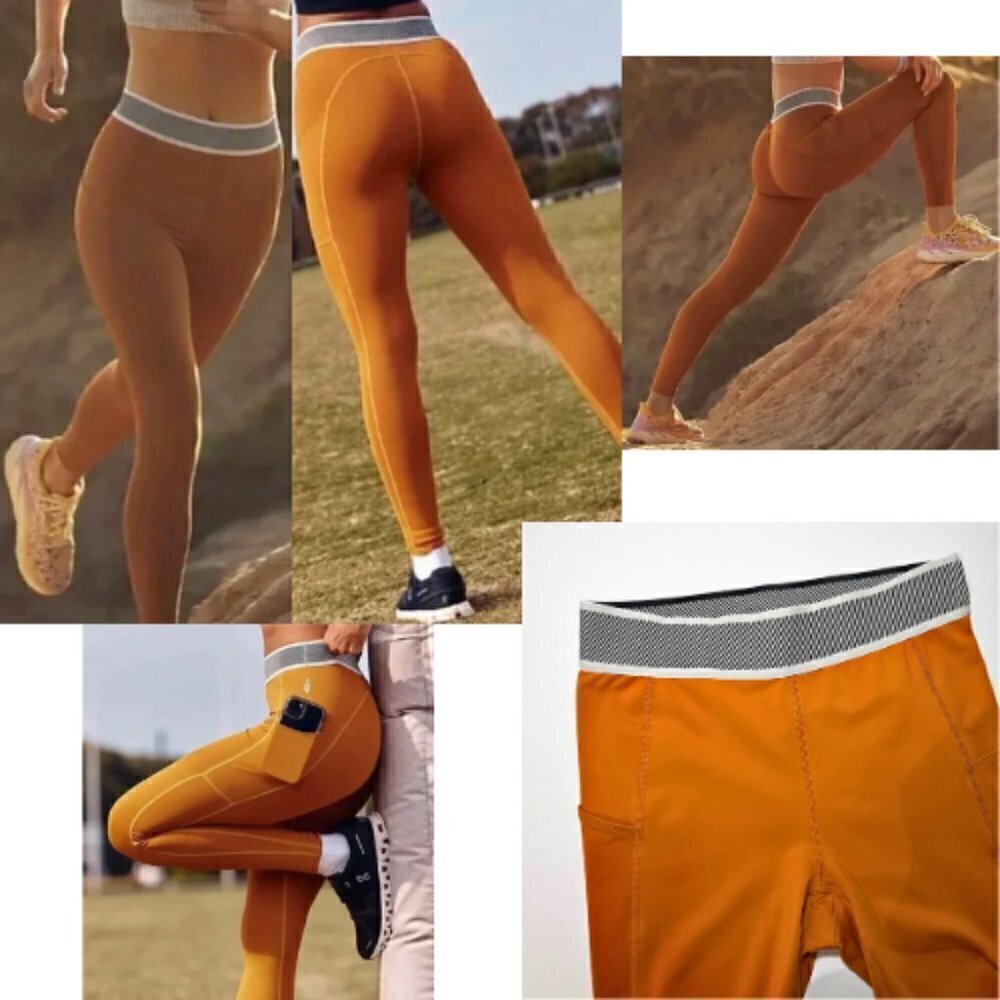 FREE PEOPLE FP MOVEMENT Elastic Endurance Leggings in Russet Size S